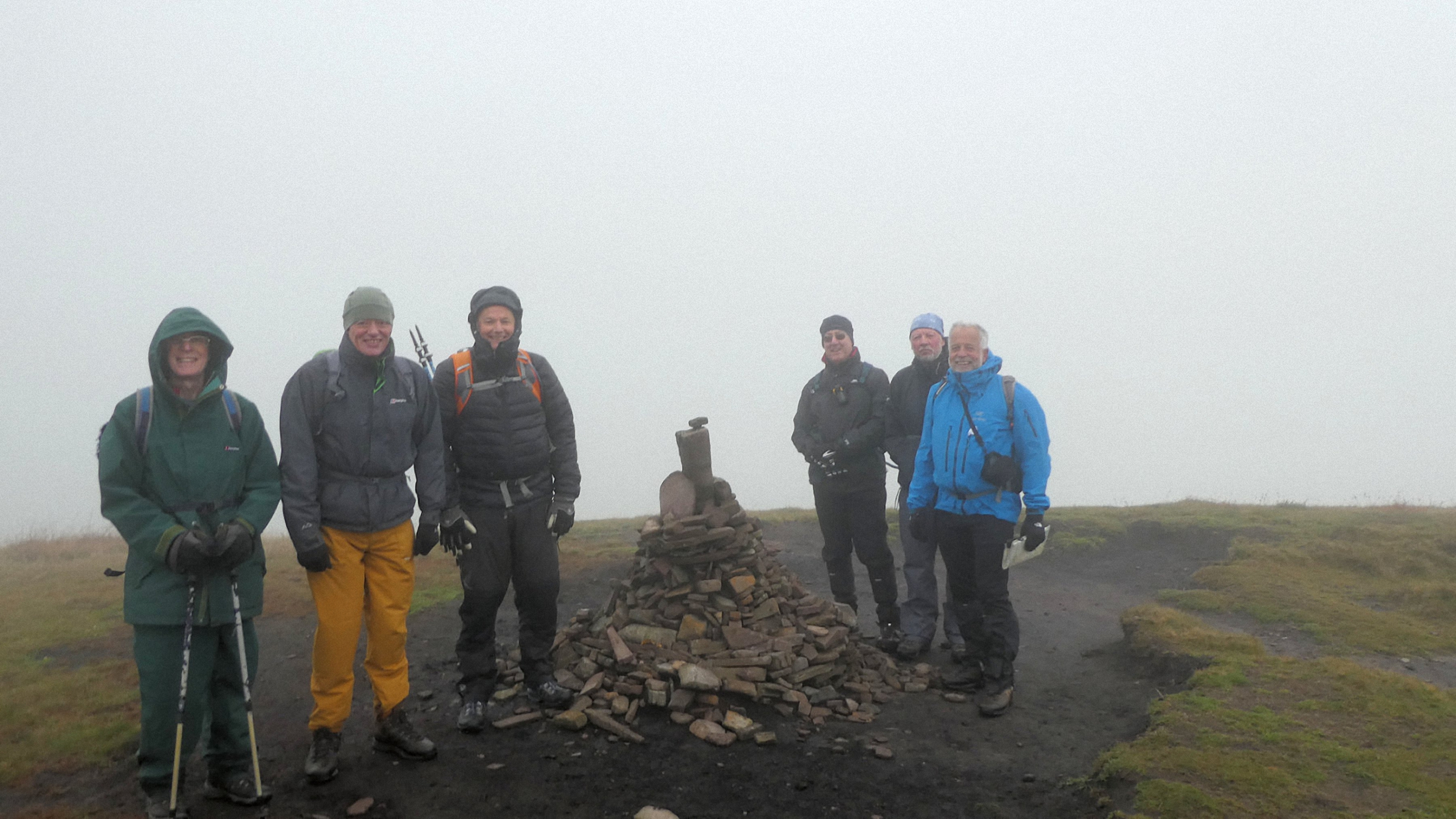 In swirling mist atop Fan Fawr, Photo by Mike Goodyer